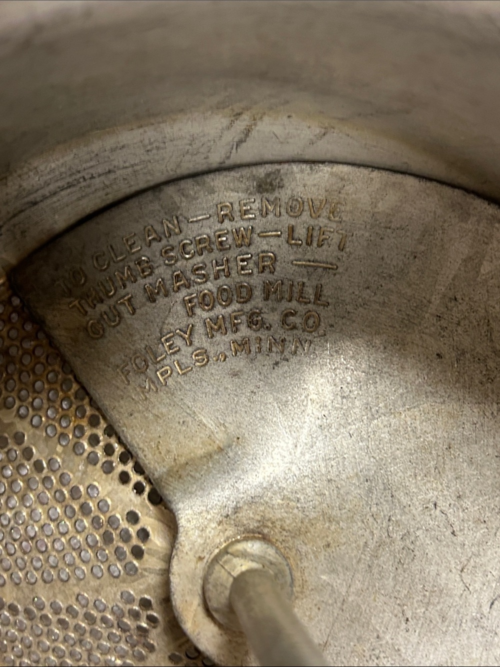 Vintage foley Mfg Red-Handled Vintage Style Food Mill - Red image 3
